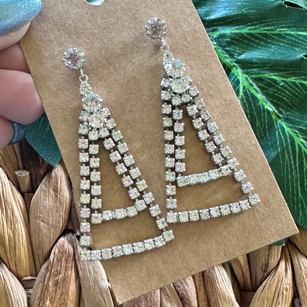 BOGO FREE RHINESTONE TRIANGLE VINTAGE EARRINGS
